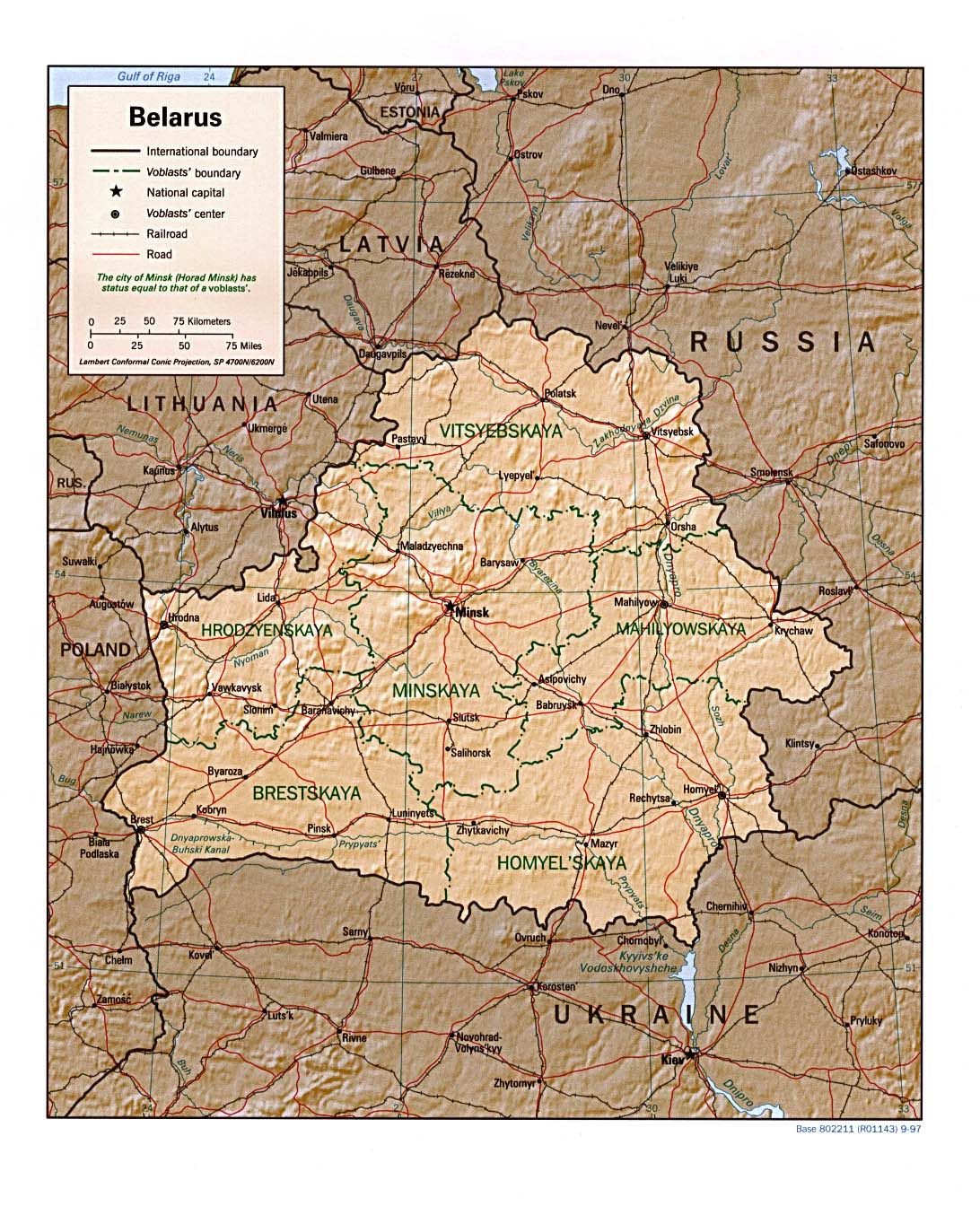 Carte de Belarus (Biélorussie)