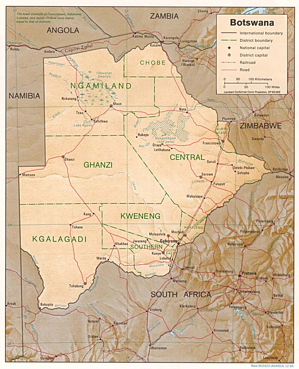 Carte de Botswana