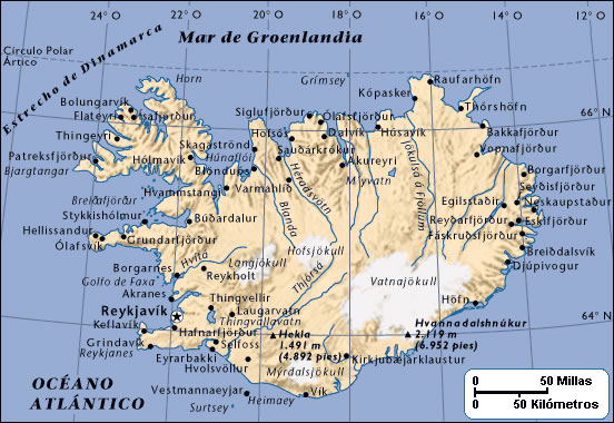 Carte de Islande