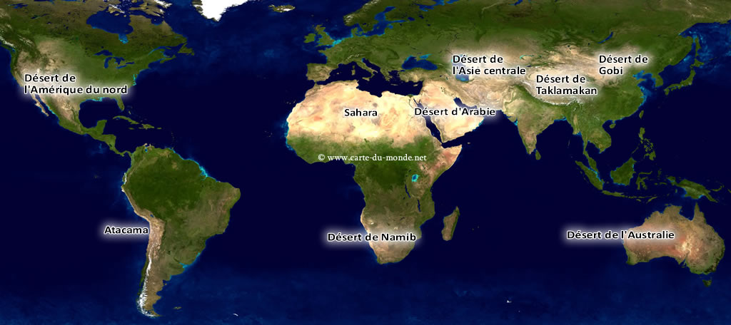 Carte de carte monde desert