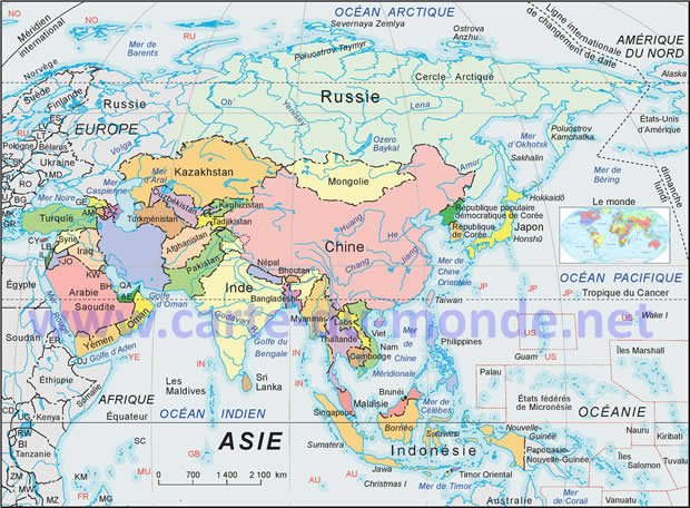 Carte Asie