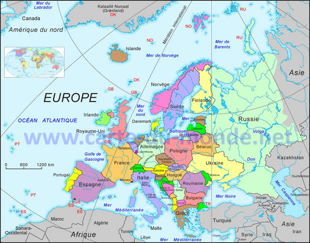 Carte Europe