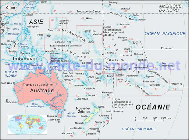 Carte Océanie