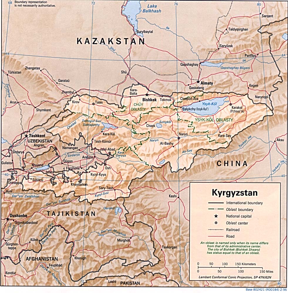 Carte Kirghizistan