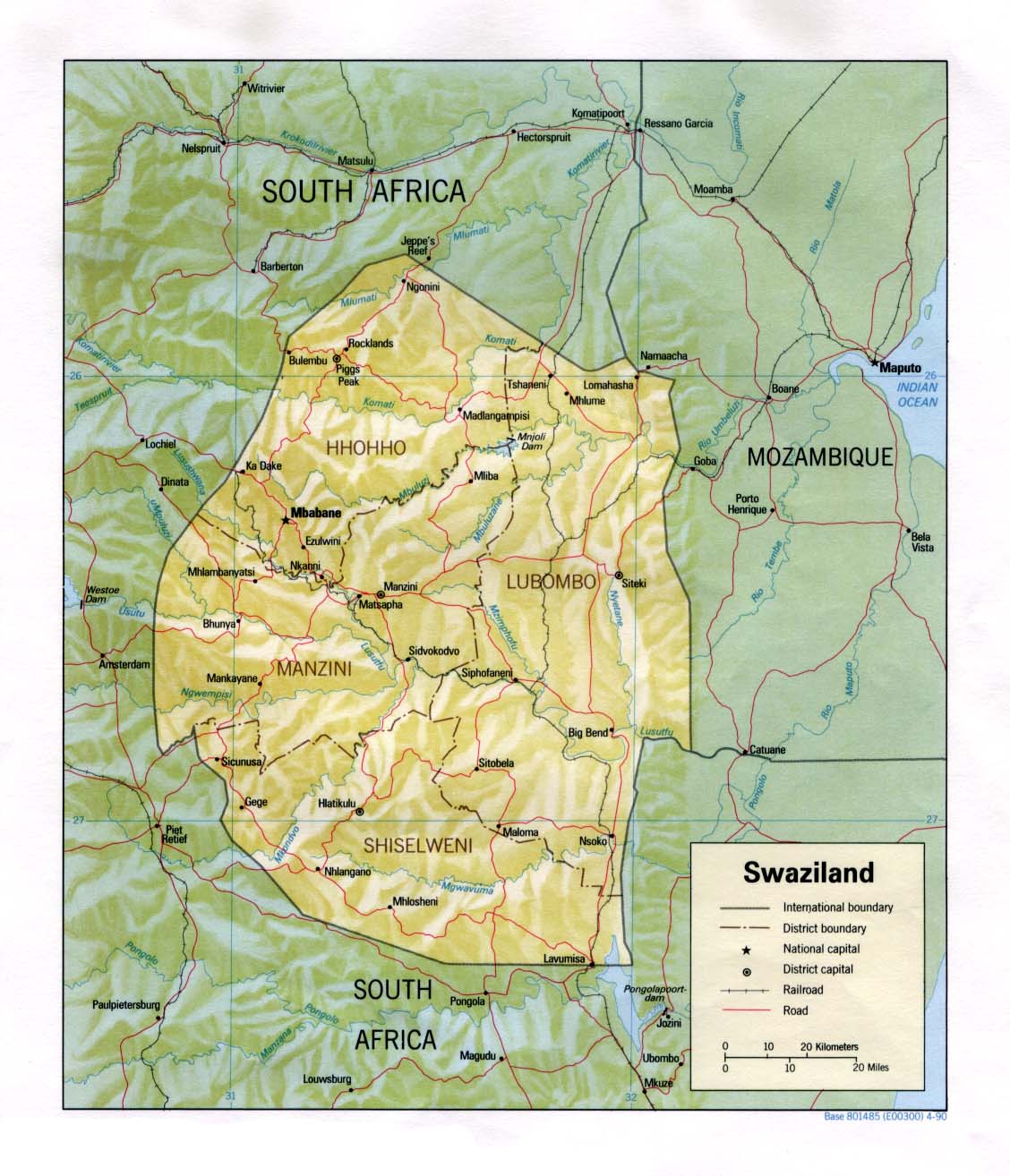 Carte de Swaziland