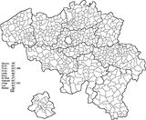 Carte Belgique vierge départements