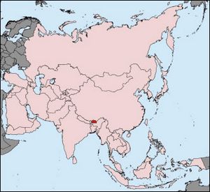 Situer Bhoutan sur carte du monde