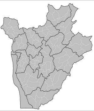 Carte noir et blanc Burundi