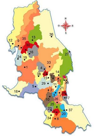 Carte régions Colombie couleur