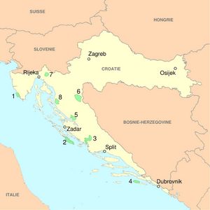 Carte végétation Croatie