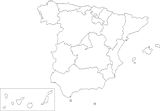 Carte Espagne vierge régions