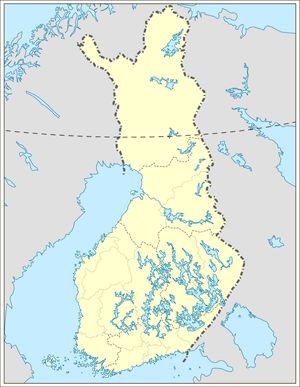 Carte Finlande vierge couleur