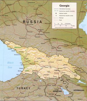 Carte relief Géorgie