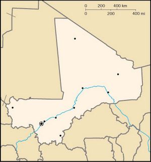 Carte Mali vierge couleur