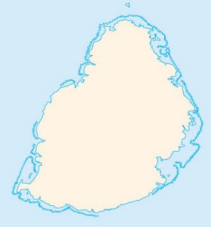 Carte Maurice vierge couleur