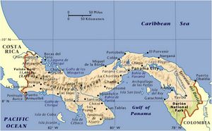 Carte physique Panama