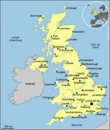 Carte des villes Royaume-Uni