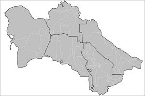 Carte Turkménistan vierge